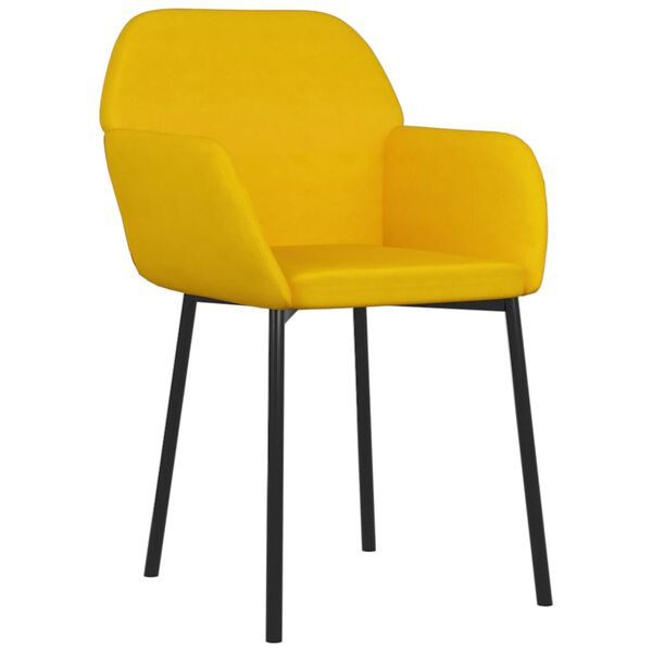 vidaXL Sillas de comedor 2 unidades terciopelo amarillo