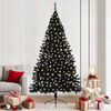 vidaXL &Aacute;rbol de Navidad Artificial Preiluminado Negro 210 cm PVC