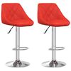 vidaXL Taburetes de cocina 2 unidades cuero sint&eacute;tico rojo