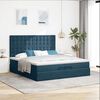vidaXL Estructura de cama otomana colchones terciopelo azul oscuro