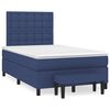 vidaXL Cama box spring con colchón tela azul 120x200 cm
