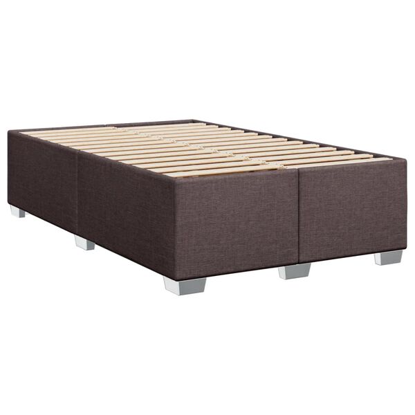 vidaXL Estructura de cama sin colch&oacute;n tela marr&oacute;n oscuro 120x190 cm