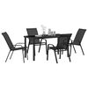 vidaXL Conjunto de Comedor de Jard&iacute;n 5 pcs Negro