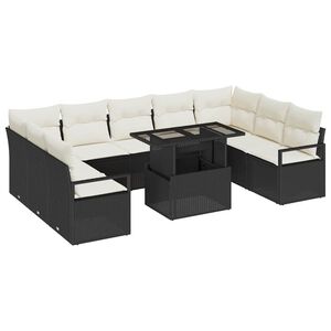 vidaXL Conjunto de sof&aacute; de jard&iacute;n 10 uds. 9-N&uacute;mero de plazas