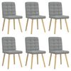vidaXL Sillas de comedor 6 unidades de tela gris claro