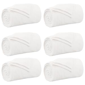 vidaXL Mantitas de Sof&aacute; 6 uds. Blanco 150 x 200 cm 4.68 kg Lana