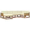 vidaXL Conjunto de sof&aacute;s de exterior con coj&iacute;n 6 pcs Natural y Crema