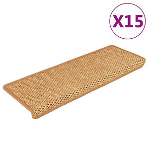 vidaXL Alfombrilla autoadhesiva escalera sisal 15uds naranja 65x21x4cm