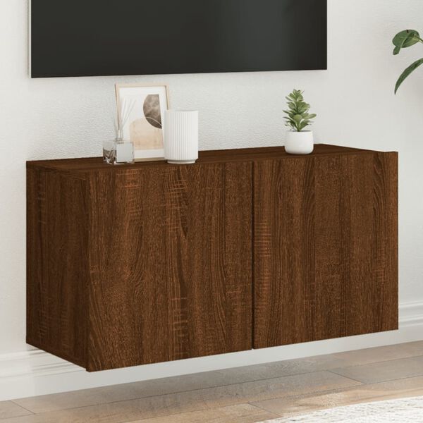 vidaXL Mueble para TV de pared roble marr&oacute;n 80x30x41 cm