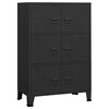 vidaXL Ba&uacute;l de almacenaje industrial metal negro 75x40x115 cm