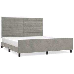 vidaXL Estructura de cama sin colch&oacute;n terciopelo gris claro 160x200 cm