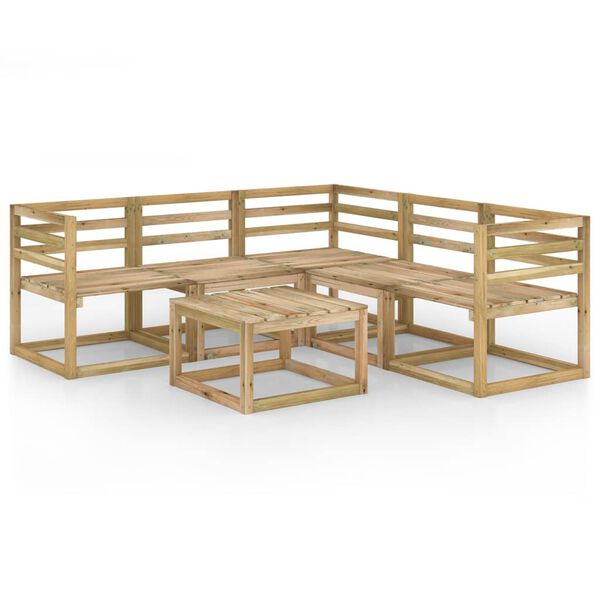 vidaXL Set de muebles de jard&iacute;n 6 pzas madera de pino impregnada verde