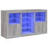 vidaXL Aparador con luces LED gris Sonoma 123x37x67 cm