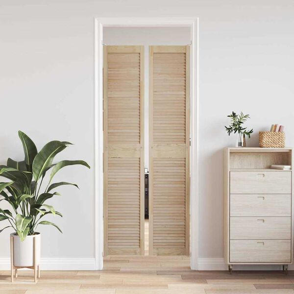 vidaXL Puerta de Armario 2 pcs Natural 140.5 x 2.1 x 49.5 cm