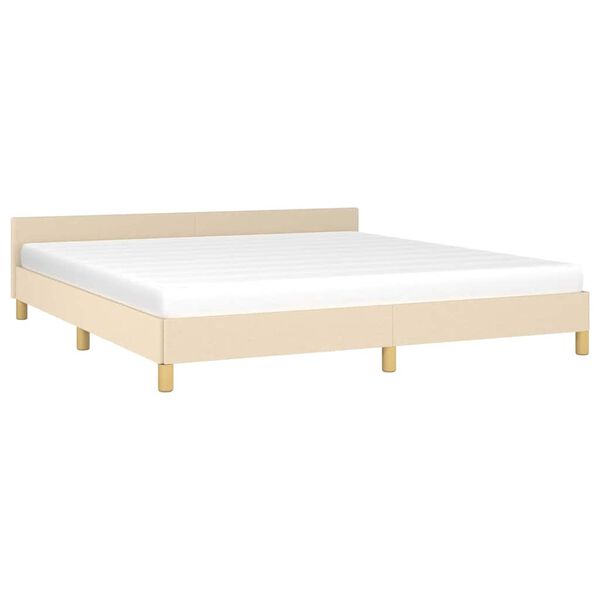 vidaXL Cama sin colch&oacute;n tela color crema 180x200 cm
