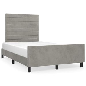 vidaXL Estructura de cama sin colch&oacute;n terciopelo gris claro 120x200 cm