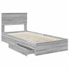 vidaXL Cama con almacenamiento con cabecera Gris Sonoma 100 x 200 cm
