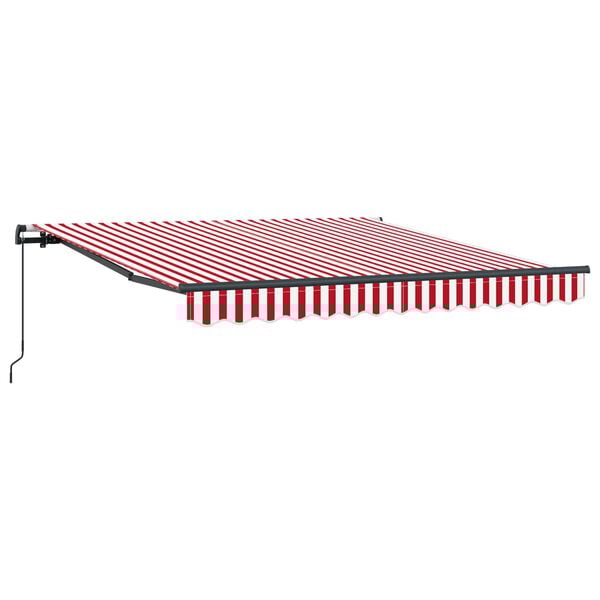 vidaXL Toldo Retr&aacute;ctil Manual Rojo y 300 x 250 cm Poli&eacute;ster y Acero