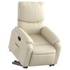vidaXL Sill&oacute;n reclinable elevable cuero artificial color crema