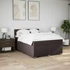 vidaXL Cama box spring con colch&oacute;n tela marr&oacute;n oscuro 140x190 cm