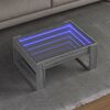 vidaXL Mesa de centro con Infinity LED gris Sonoma 70x53x30 cm