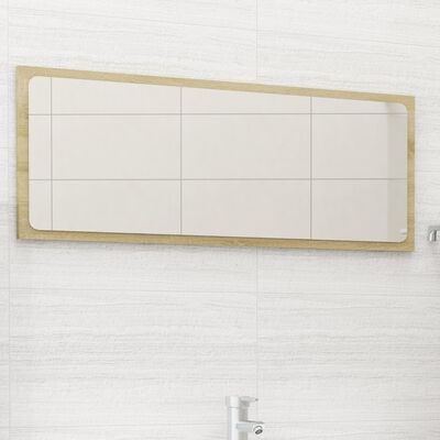 vidaXL Espejo de baño madera contrachapada color roble 90x1,5x37 cm