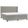 vidaXL Cama box spring con colch&oacute;n terciopelo gris claro 200x200 cm