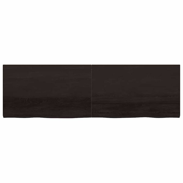 vidaXL Encimera de baño madera tratada marrón oscuro 200x60x(2-4) cm