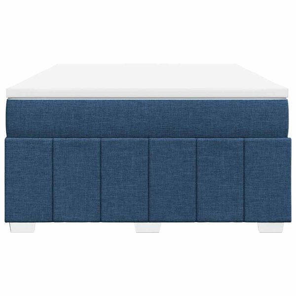vidaXL Cama box spring con colch&oacute;n tela azul 140x190 cm