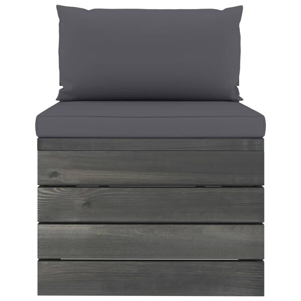 vidaXL Muebles de palets de jard&iacute;n 12 pzas cojines madera maciza pino