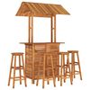 vidaXL Juego muebles de bar de jard&iacute;n 5 piezas madera maciza de acacia