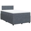vidaXL Cama box spring con colch&oacute;n terciopelo gris oscuro 120x200 cm