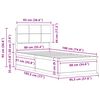 vidaXL Estructura de Cama con Cabecera Tapizada Gris Claro 90 x 190 cm