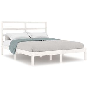 vidaXL Estructura de cama sin colch&oacute;n madera de pino blanca 140x200 cm