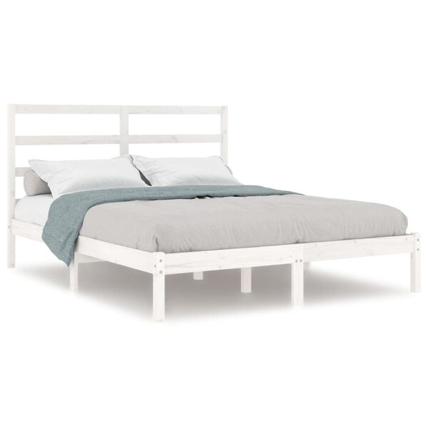 vidaXL Estructura de cama sin colchón madera de pino blanca 140x200 cm