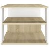 vidaXL Mesa de centro madera contrachapada blanco y roble 100x50x40 cm