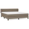 vidaXL Cama box spring con colch&oacute;n tela gris taupe 160x200 cm