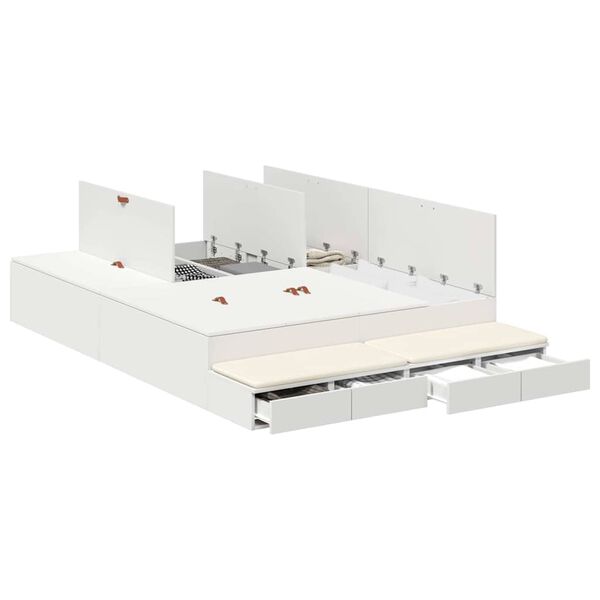 vidaXL Cama con almacenamiento con cajón 135 cm Madera contrachapada