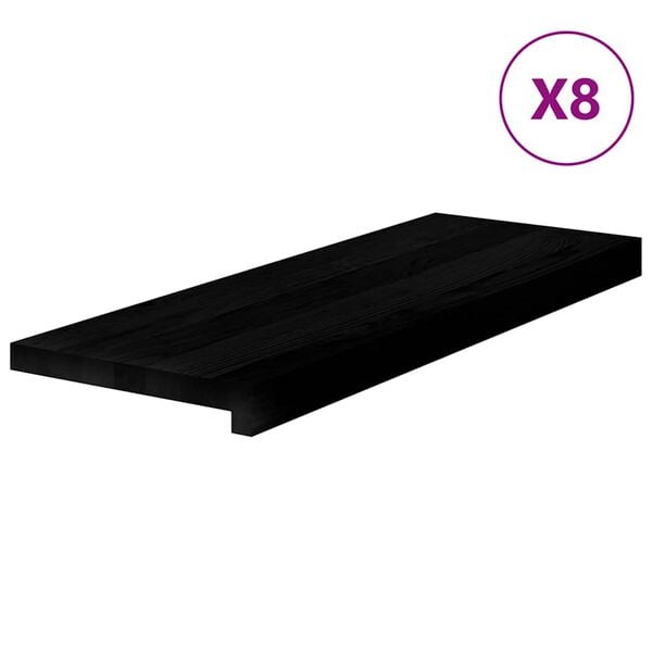 vidaXL Pelda&ntilde;os de escalera 8 uds madera maciza roble marr&oacute;n oscuro