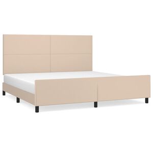 vidaXL Estructura cama sin colch&oacute;n cuero sint&eacute;tico capuchino 200x200cm