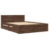 vidaXL Cama con cabecero madera de ingenier&iacute;a marr&oacute;n roble 120x190 cm