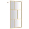 vidaXL Mampara puerta de ducha vidrio transparente ESG dorado 90x195cm