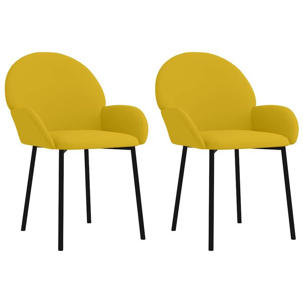 vidaXL Sillas de comedor 2 unidades terciopelo amarillo