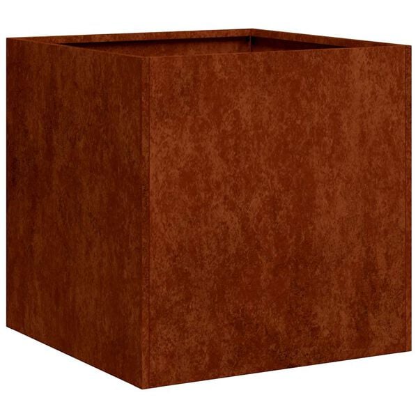 vidaXL Jardinera oxidada 40x40x40 cm acero corten