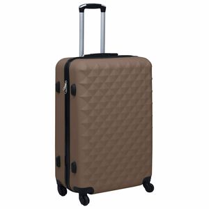 vidaXL Maleta r&iacute;gida con ruedas ABS marr&oacute;n