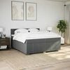 vidaXL Cama box spring con colch&oacute;n tela gris oscuro 200x200 cm