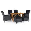 vidaXL Juego de comedor para jard&iacute;n de 7 piezas gris oscuro