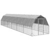 vidaXL Gallinero con techo 2,5x12x2,25 m acero galvanizado