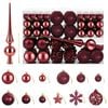 vidaXL Juego de bolas navide&ntilde;as 111 uds. Rojo vino 6 cm Poliestireno