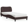 vidaXL Cama con colch&oacute;n Hvar tela marr&oacute;n oscuro 80x200 cm